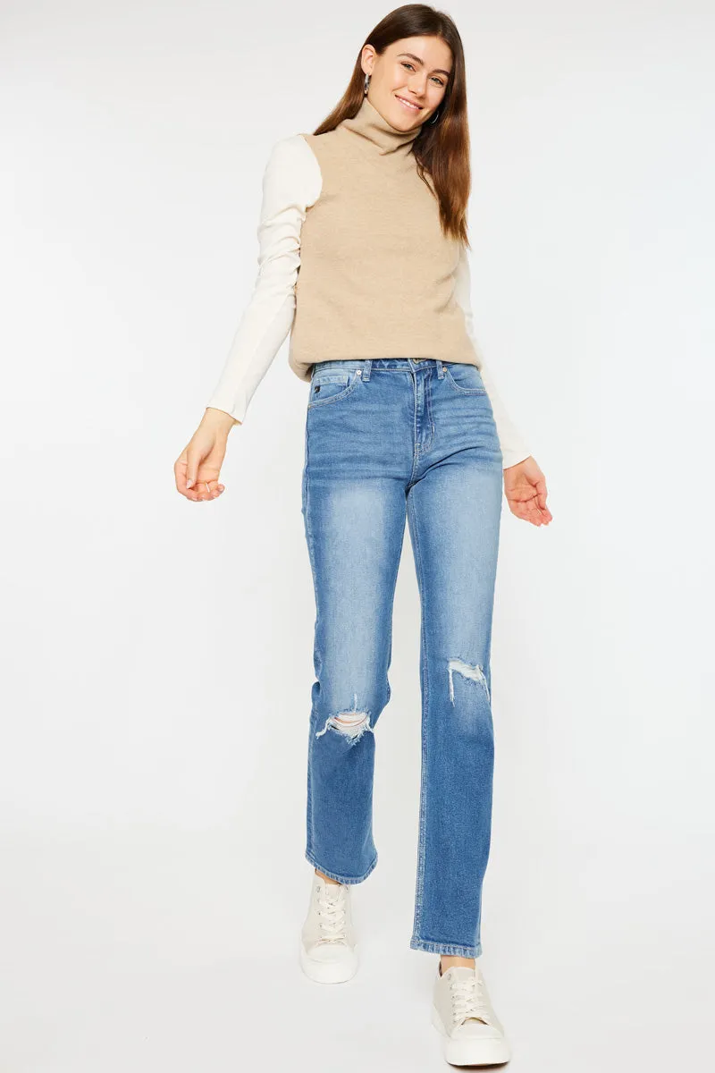 Sultana High Rise Slim Straight Leg Jeans
