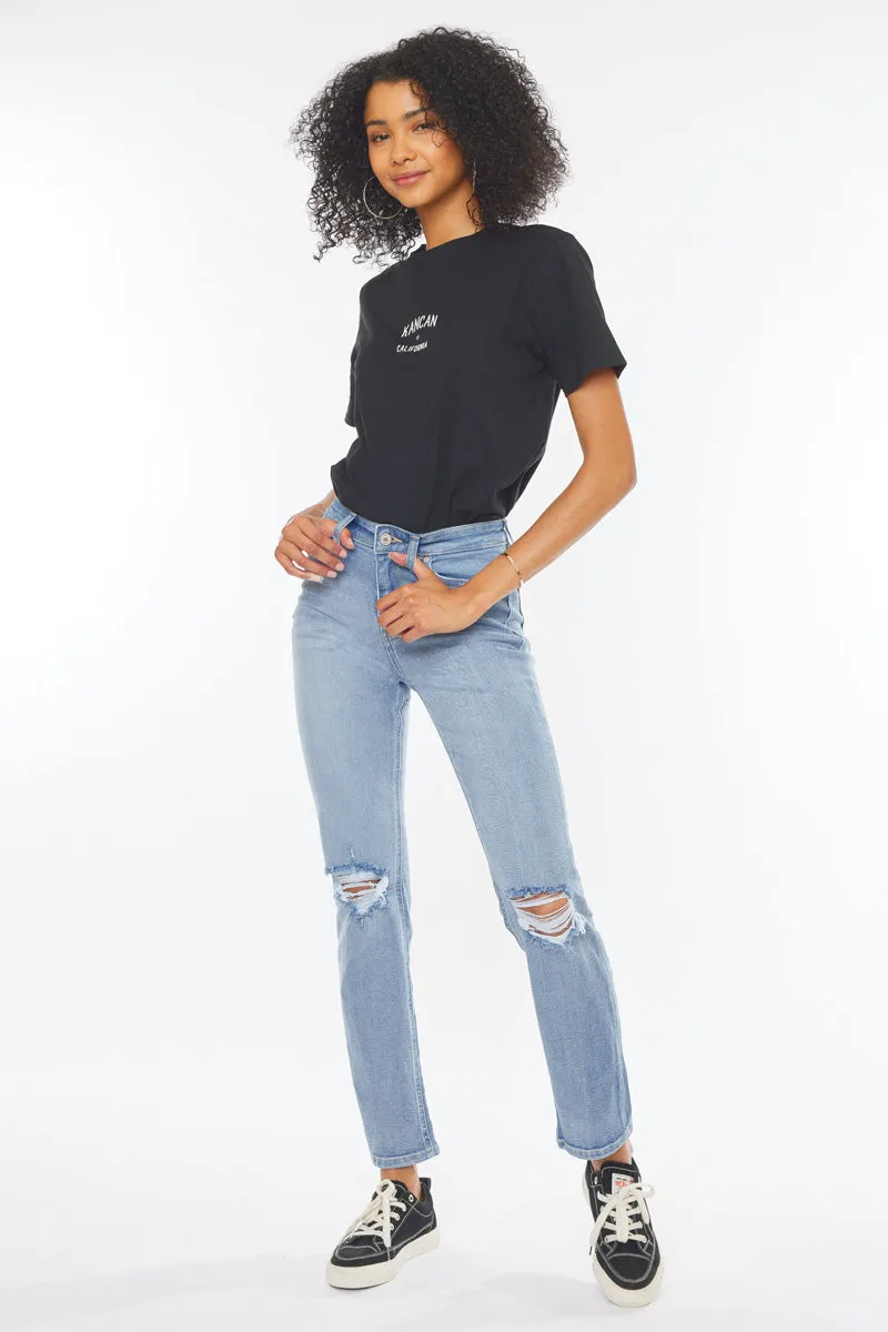 Sultana High Rise Slim Straight Leg Jeans