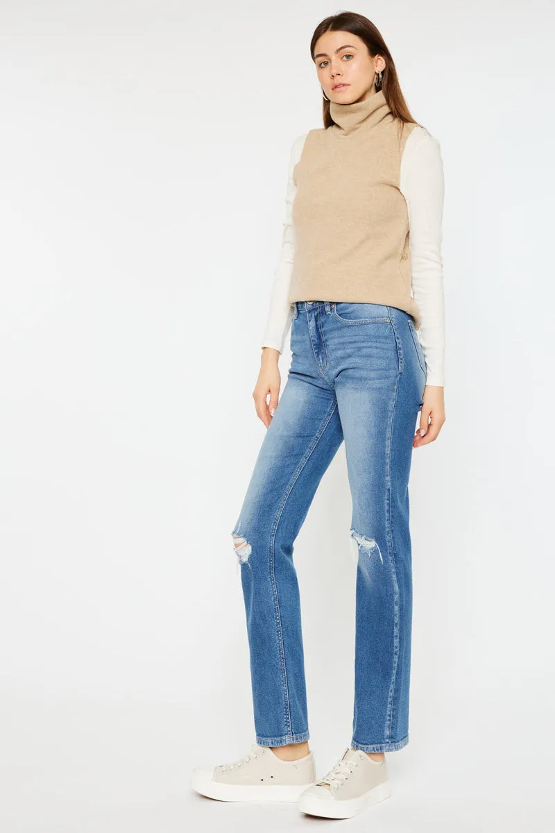 Sultana High Rise Slim Straight Leg Jeans