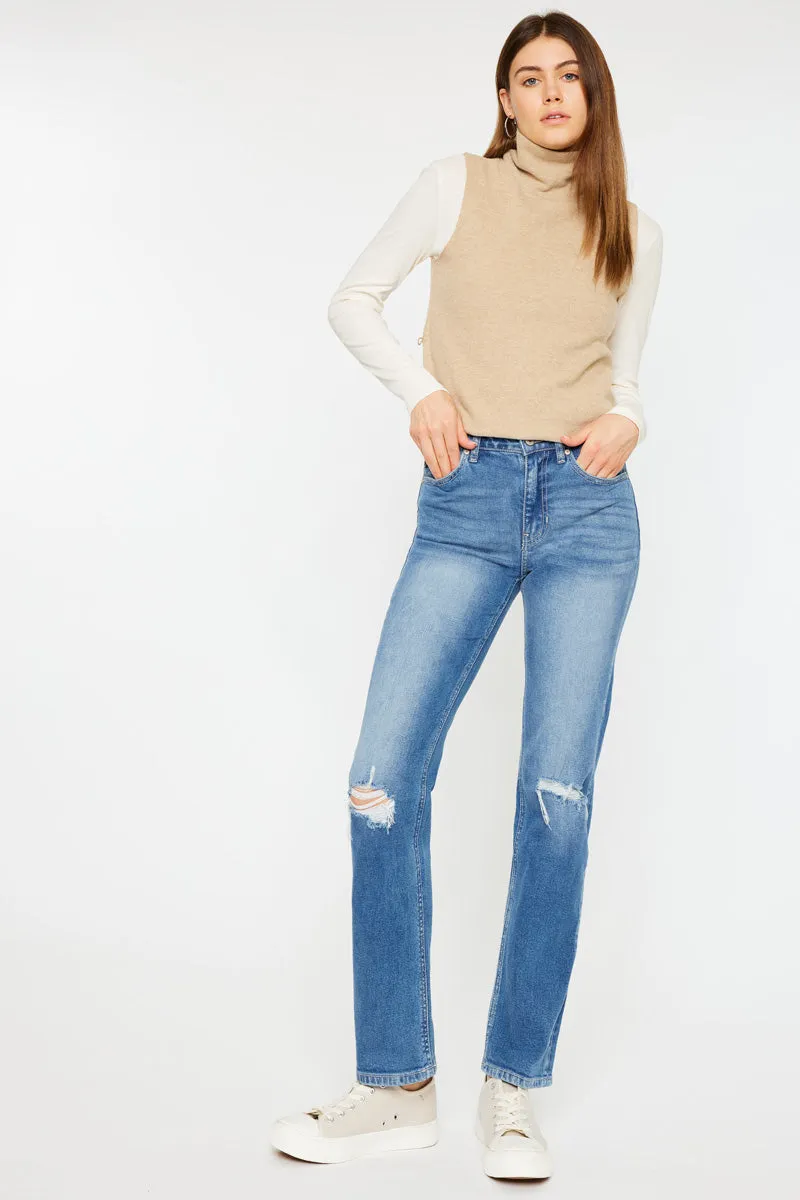 Sultana High Rise Slim Straight Leg Jeans