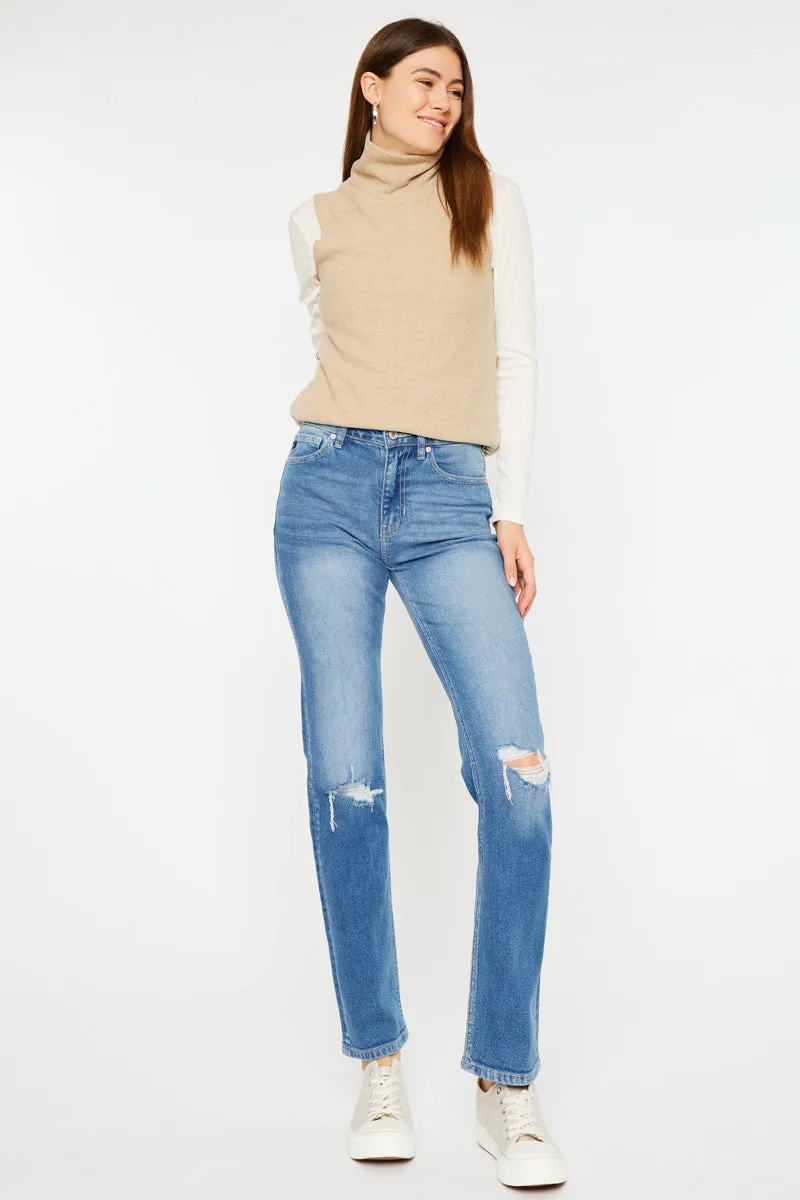 Sultana High Rise Slim Straight Leg Jeans