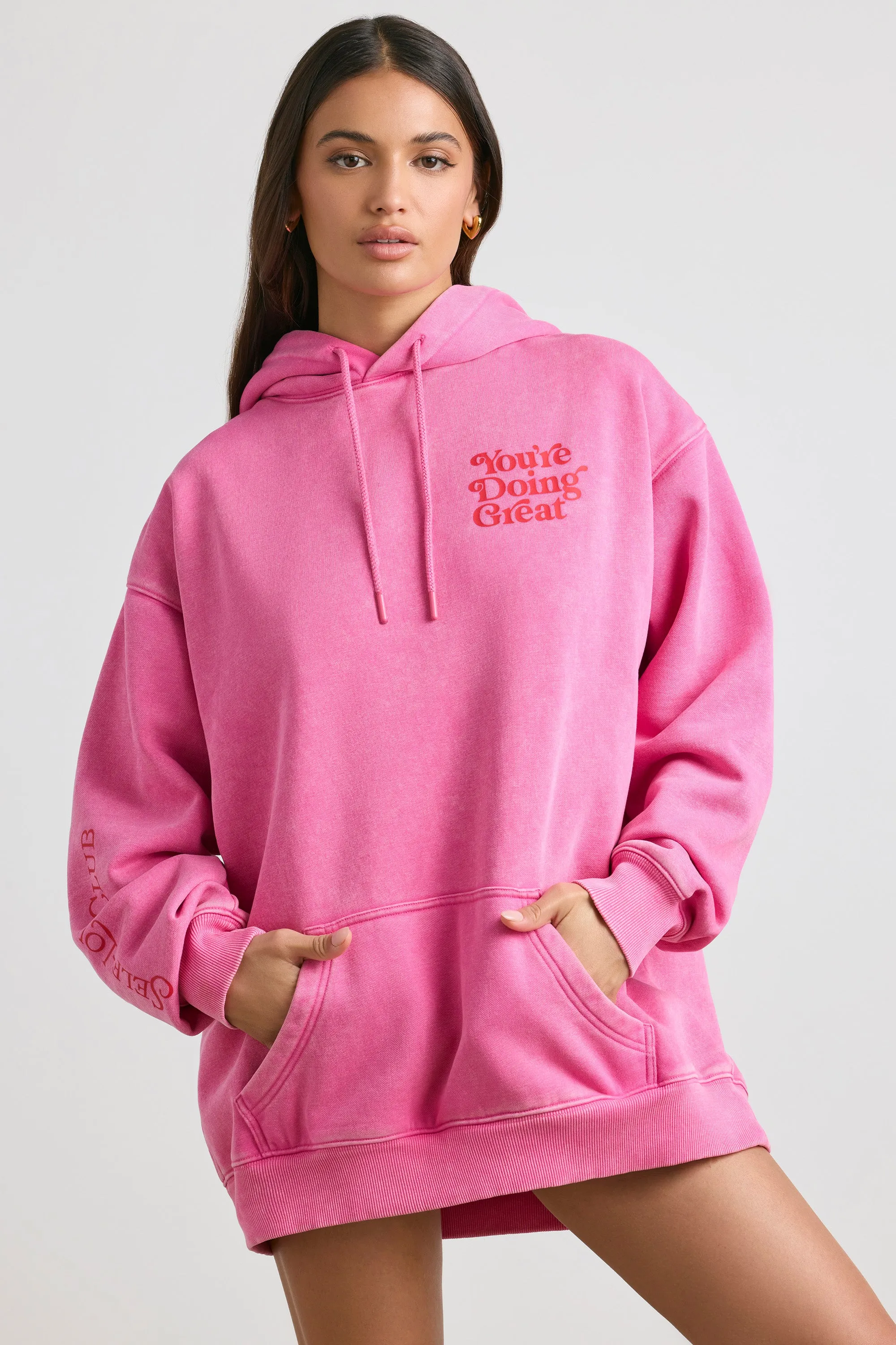 Sunday Love - Oversized Hoodie in Hot Pink