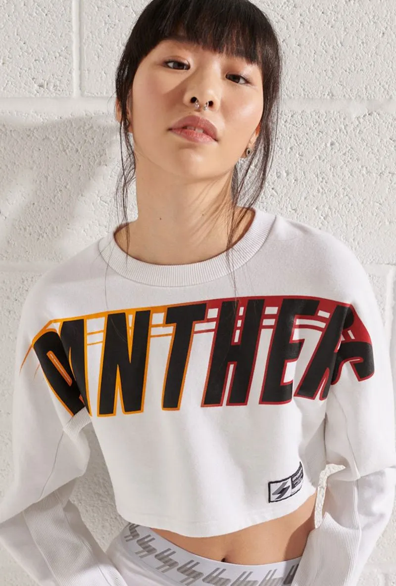 SUPERDRY PANTHERS CROPPED BATWING TOP