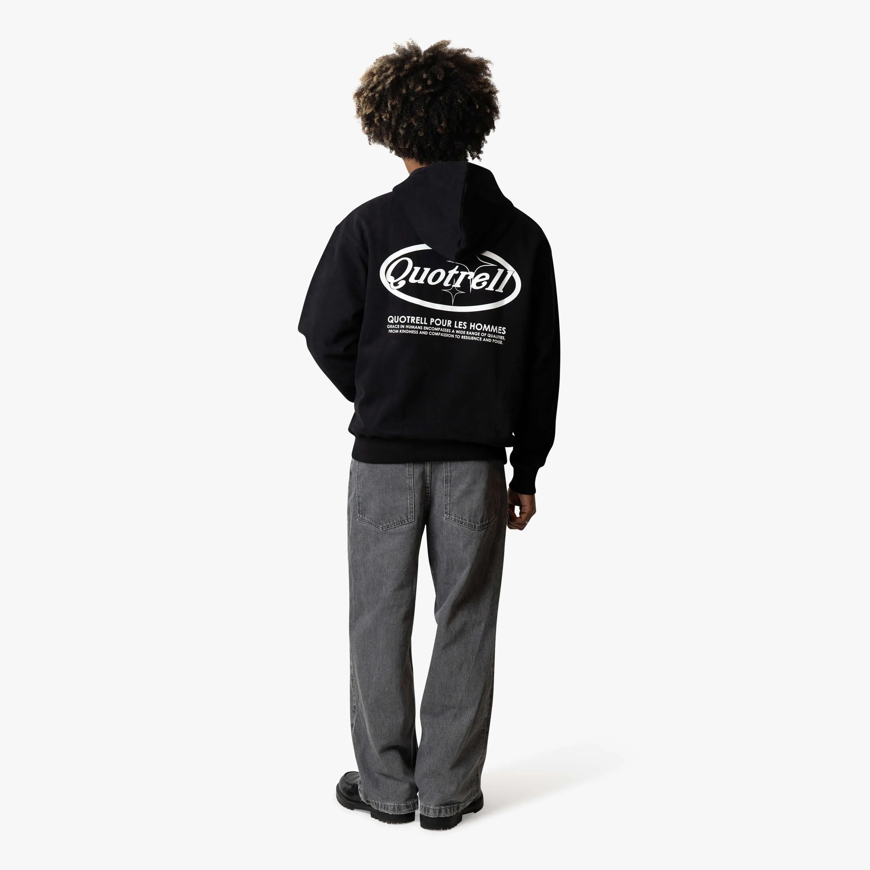 SYDNEY ZIP HOODIE | BLACK/WHITE