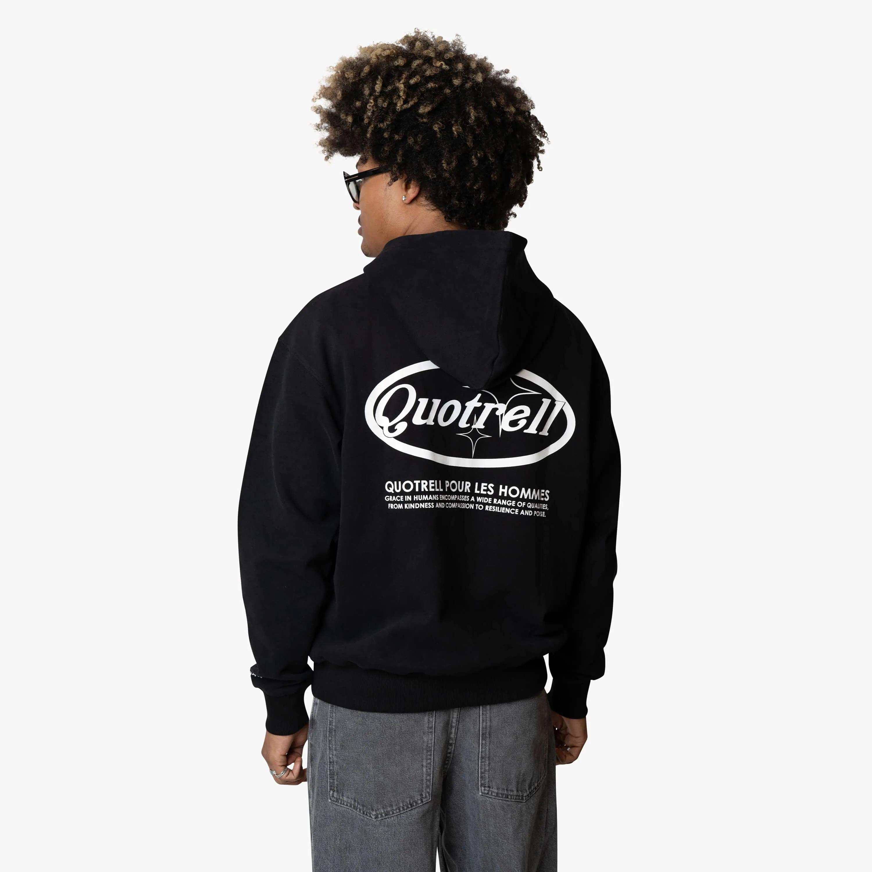 SYDNEY ZIP HOODIE | BLACK/WHITE