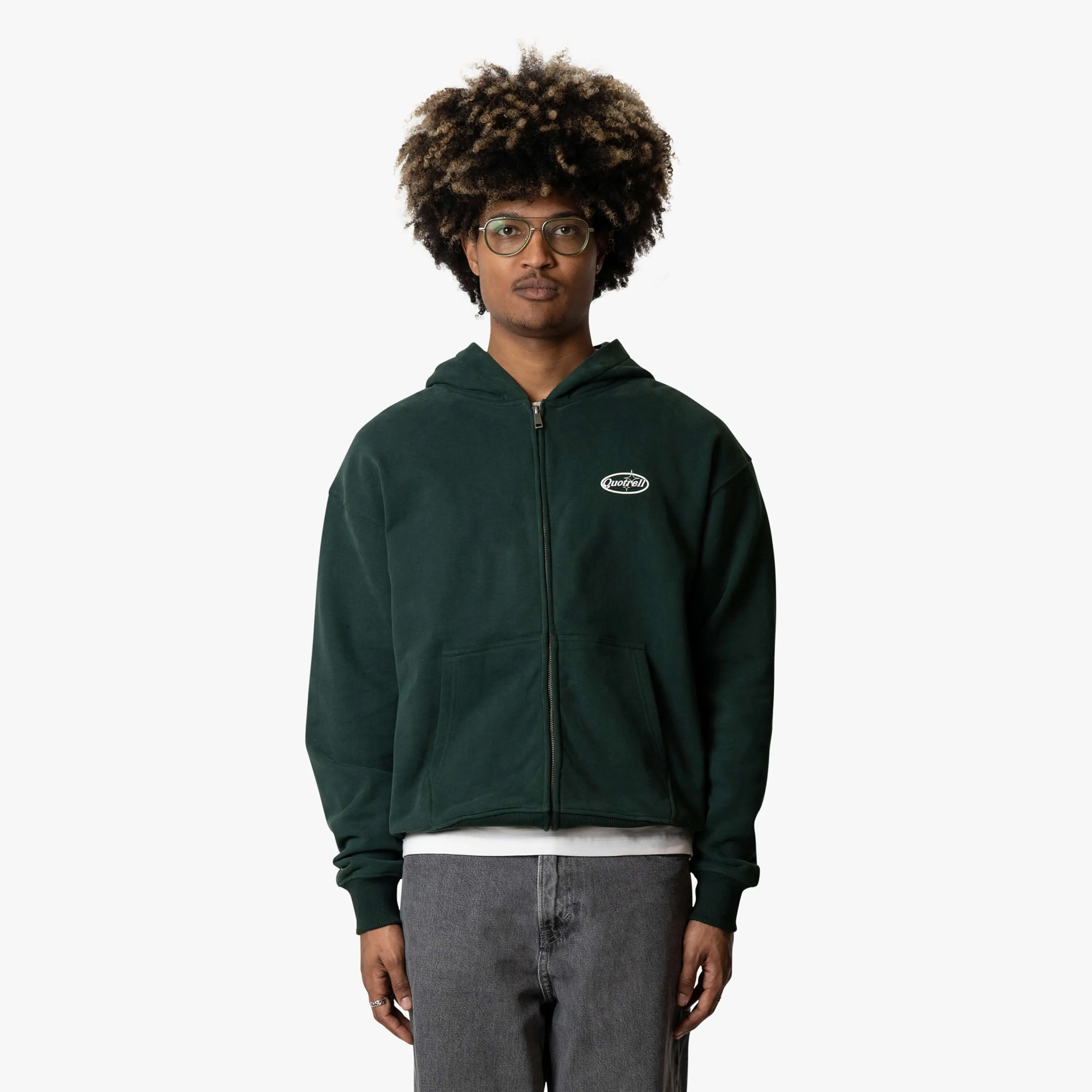 SYDNEY ZIP HOODIE | PETROL/WHITE