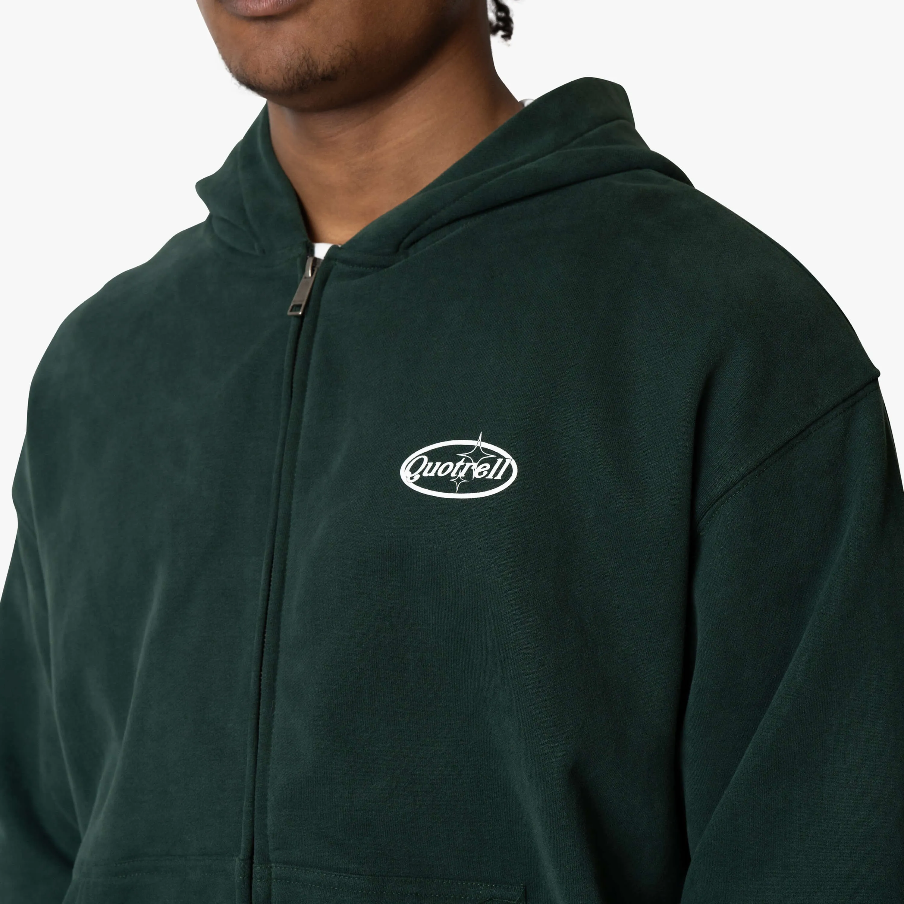 SYDNEY ZIP HOODIE | PETROL/WHITE