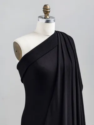 Tencel Lyocell Organic Cotton Stretch French Terry - Black - Swatch