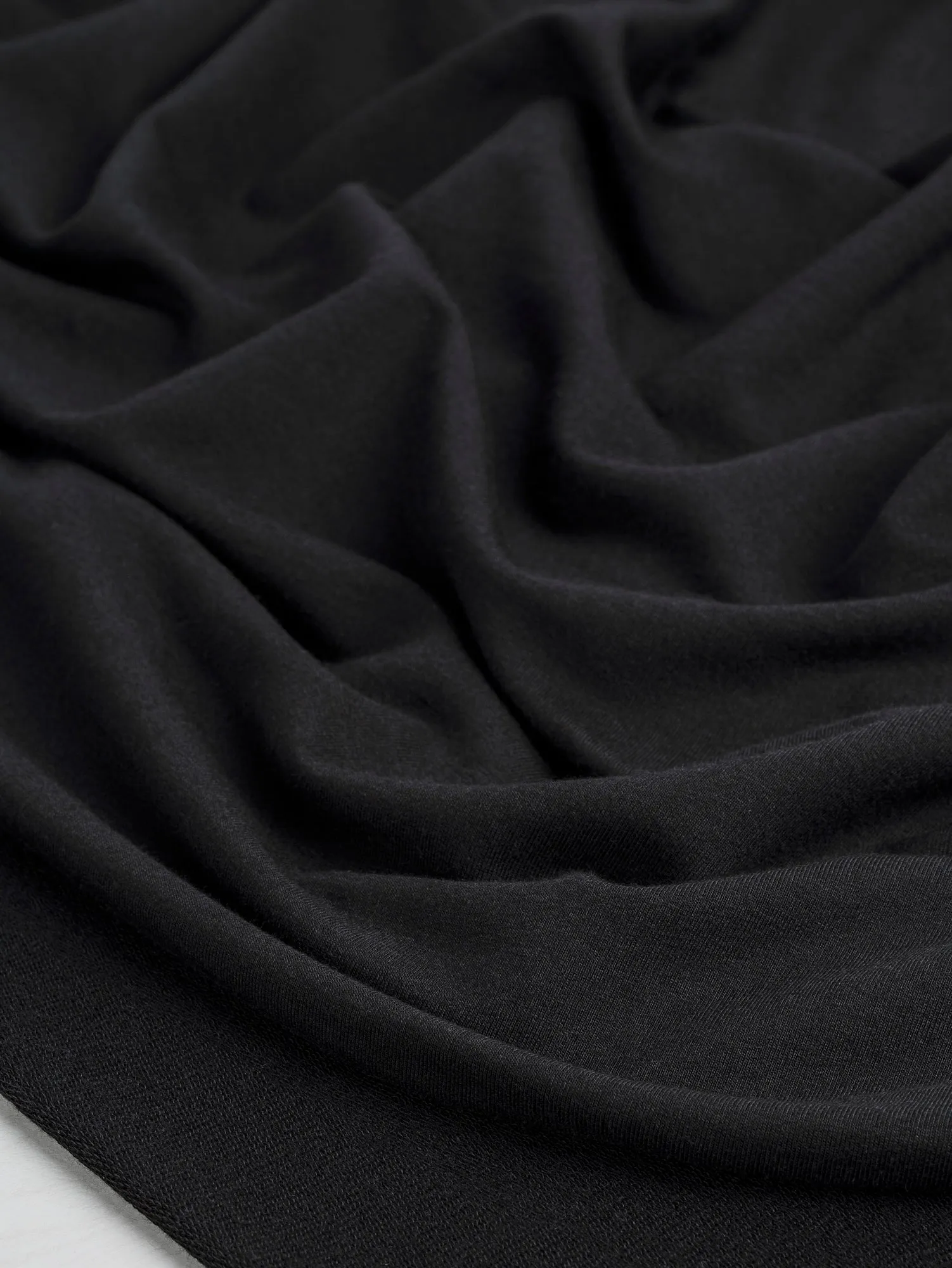 Tencel Lyocell Organic Cotton Stretch French Terry - Black
