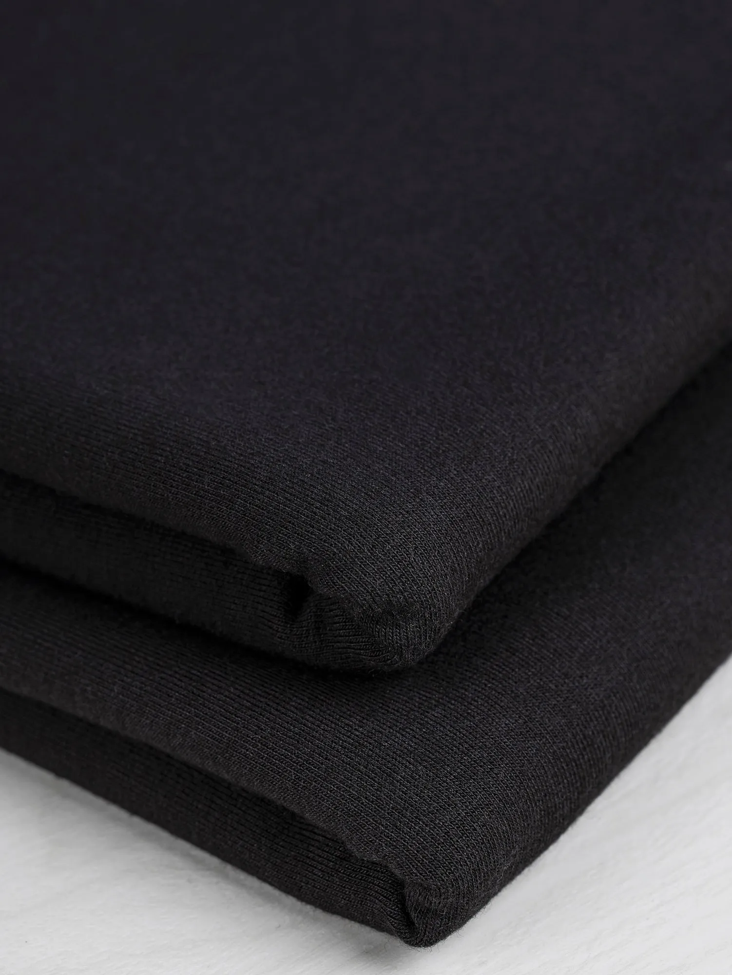 Tencel Lyocell Organic Cotton Stretch French Terry - Black