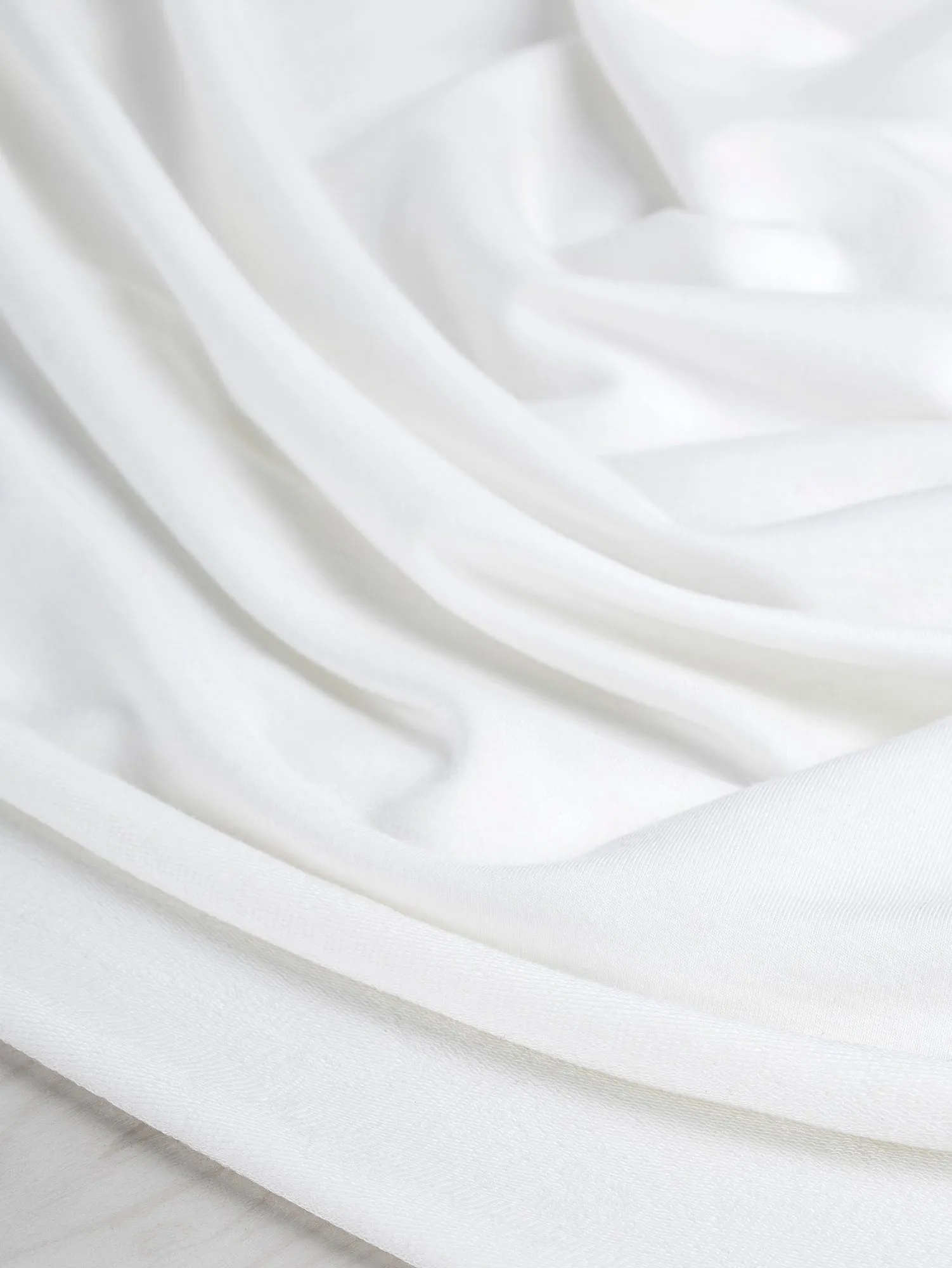 Tencel Lyocell Organic Cotton Stretch French Terry - Ivory - Swatch