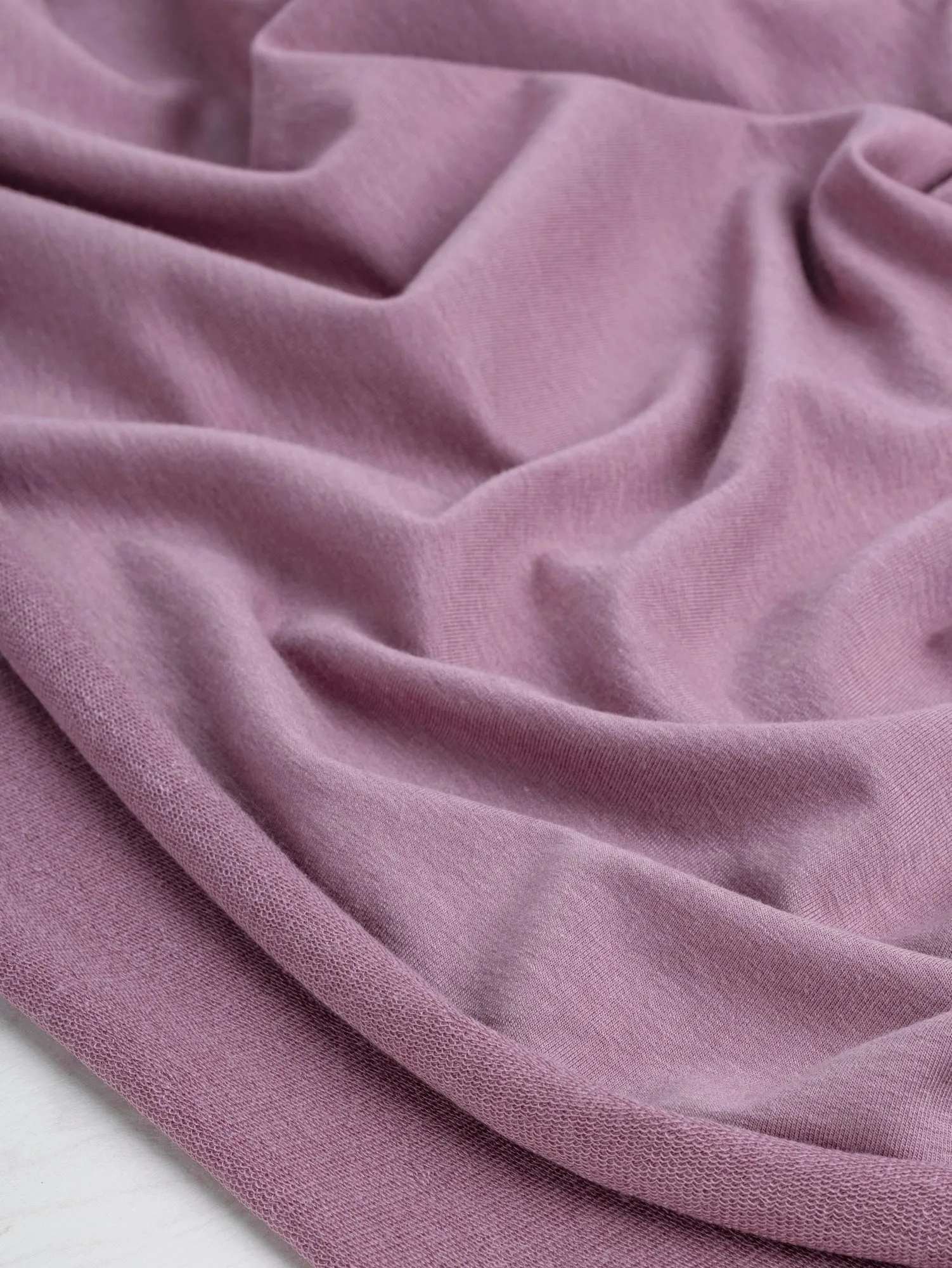 Tencel Lyocell Organic Cotton Stretch French Terry - Light Mauve
