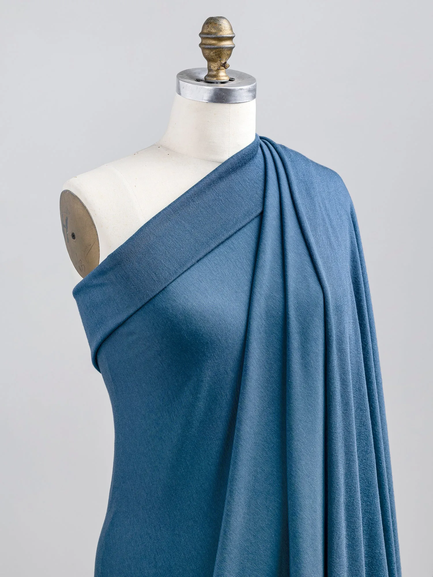 Tencel Lyocell Organic Cotton Stretch French Terry - Steel Blue