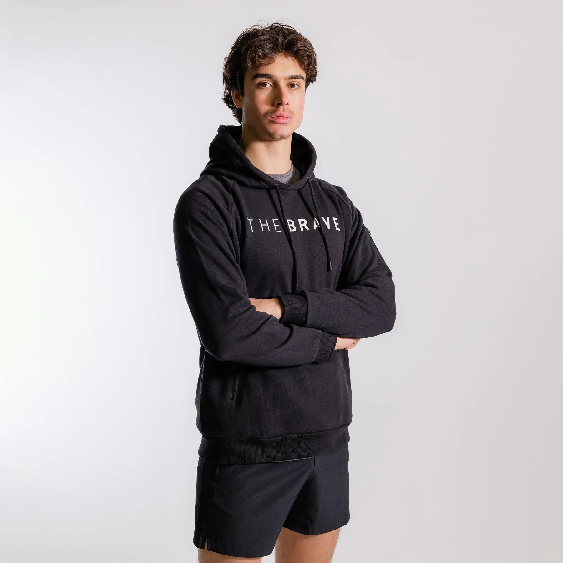 THE BRAVE - MEN'S SIGNATURE OVERHEAD HOODIE 2.0 - BLACK