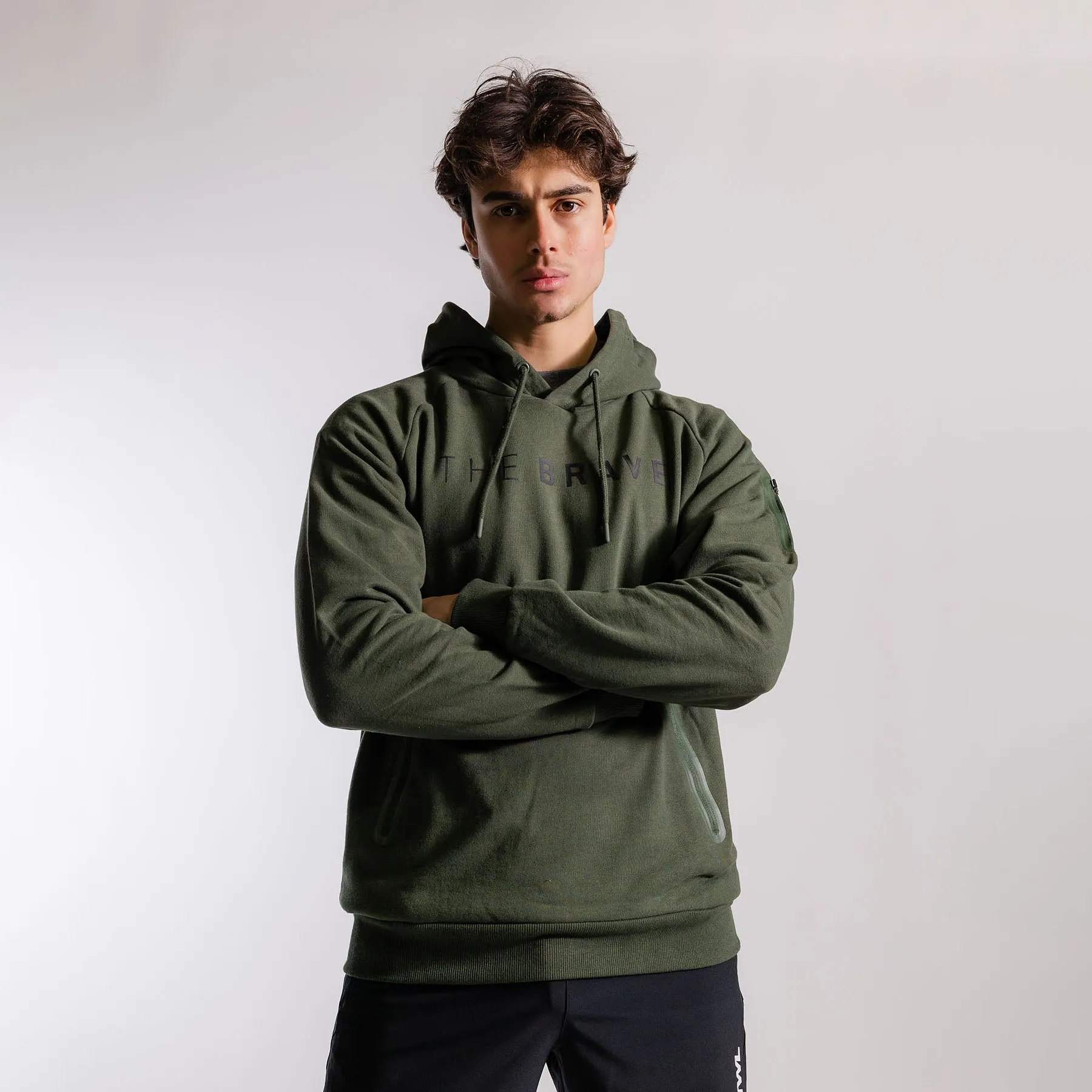 THE BRAVE - MEN'S SIGNATURE OVERHEAD HOODIE 2.0 - DARK OLIVE