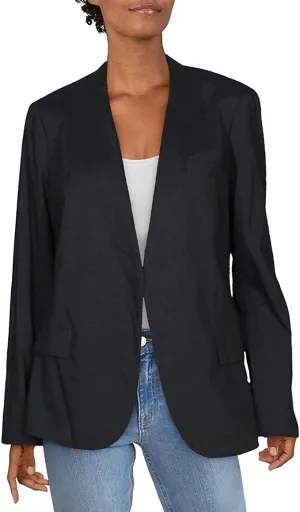 Theory Womens Linen Blend Suit Separate Jacket Black 0