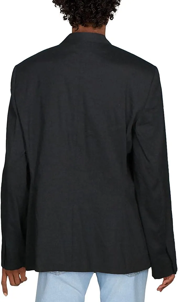 Theory Womens Linen Blend Suit Separate Jacket Black 0