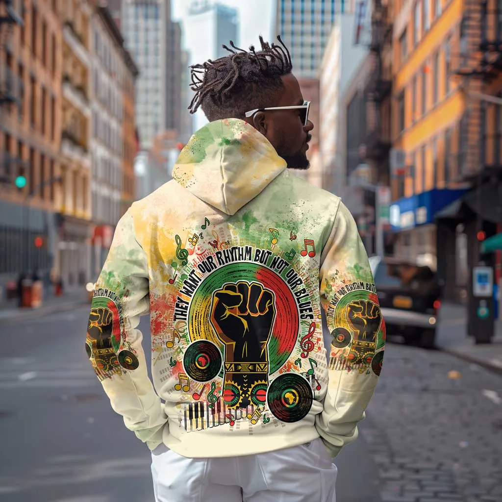They Want Our Rhythm Not Our Blues Zip Hoodie Afro Pride Music DT03