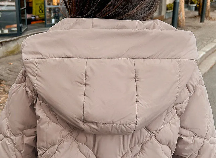 Thickened Cropped Quilted Puffer Jacket for Women