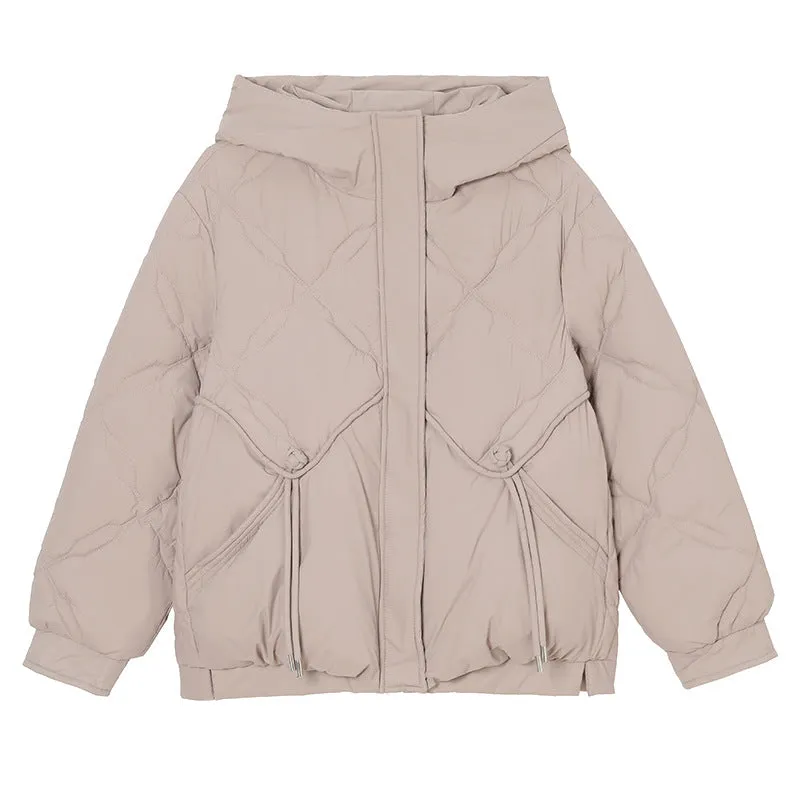 Thickened Cropped Quilted Puffer Jacket for Women