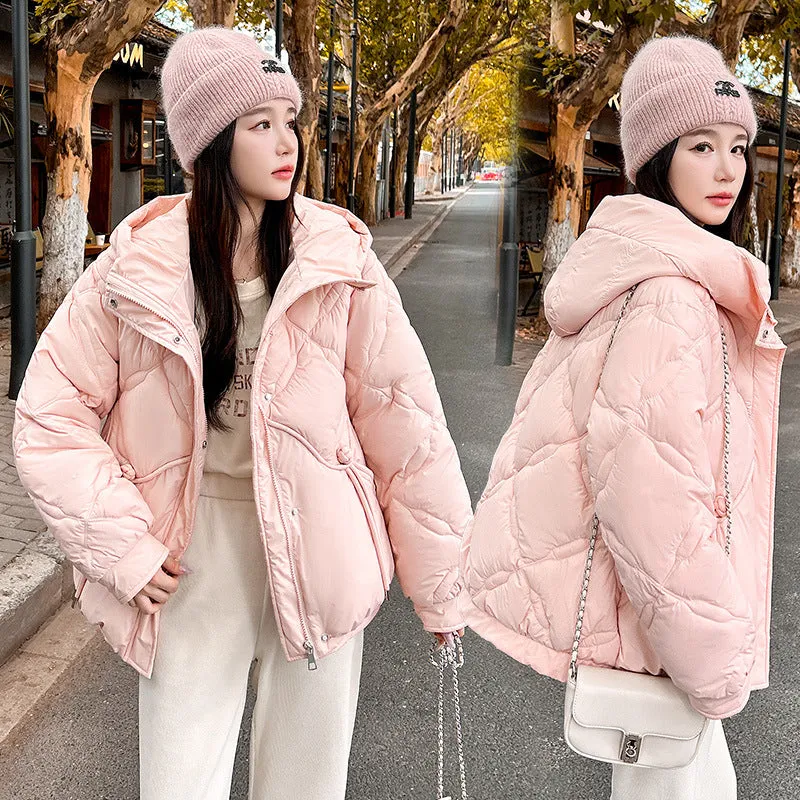 Thickened Cropped Quilted Puffer Jacket for Women