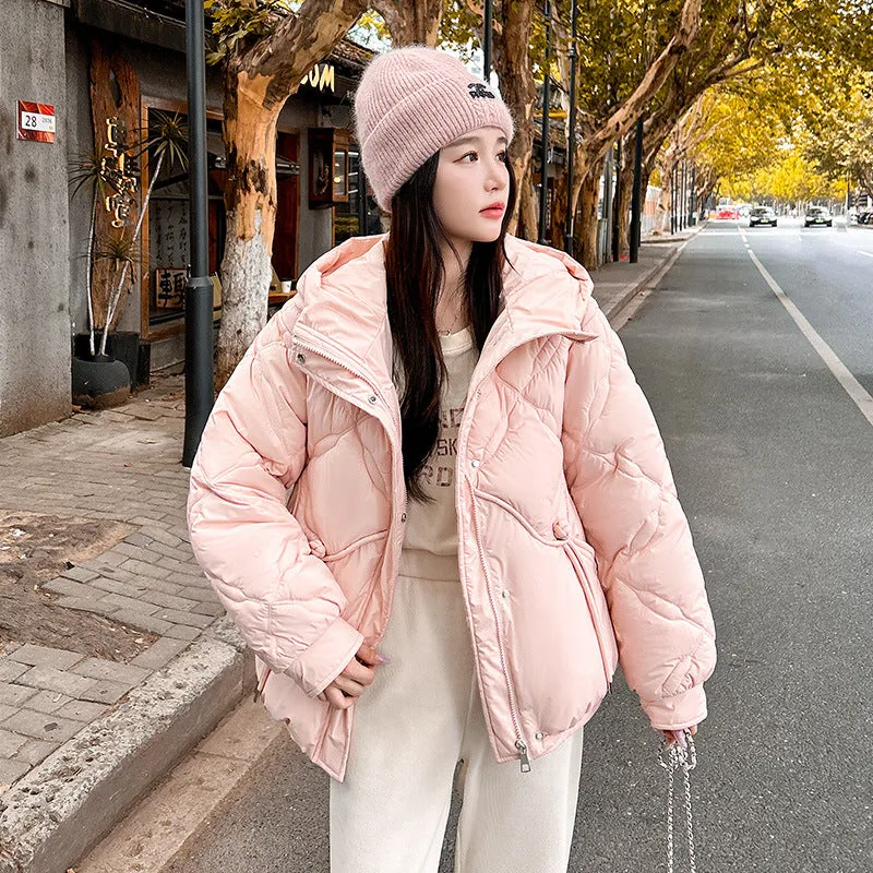 Thickened Cropped Quilted Puffer Jacket for Women