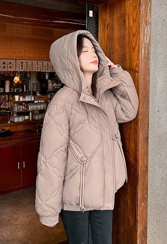 Thickened Cropped Quilted Puffer Jacket for Women
