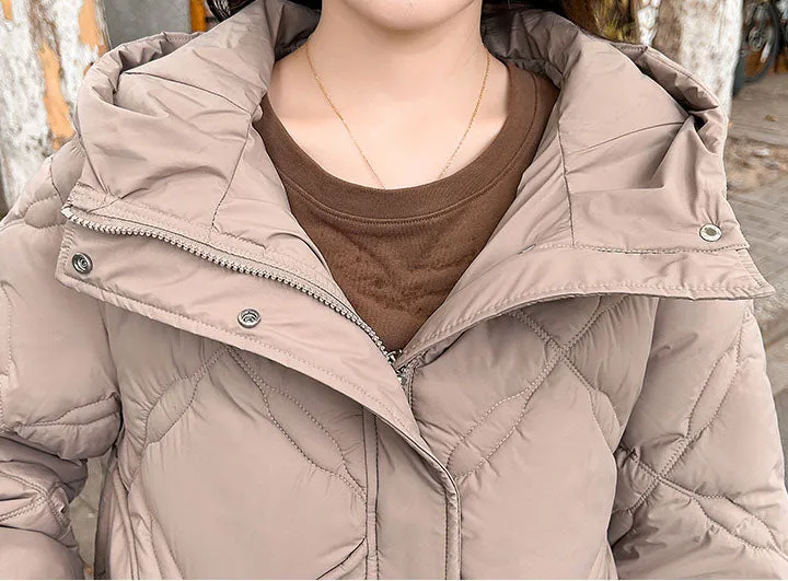 Thickened Cropped Quilted Puffer Jacket for Women