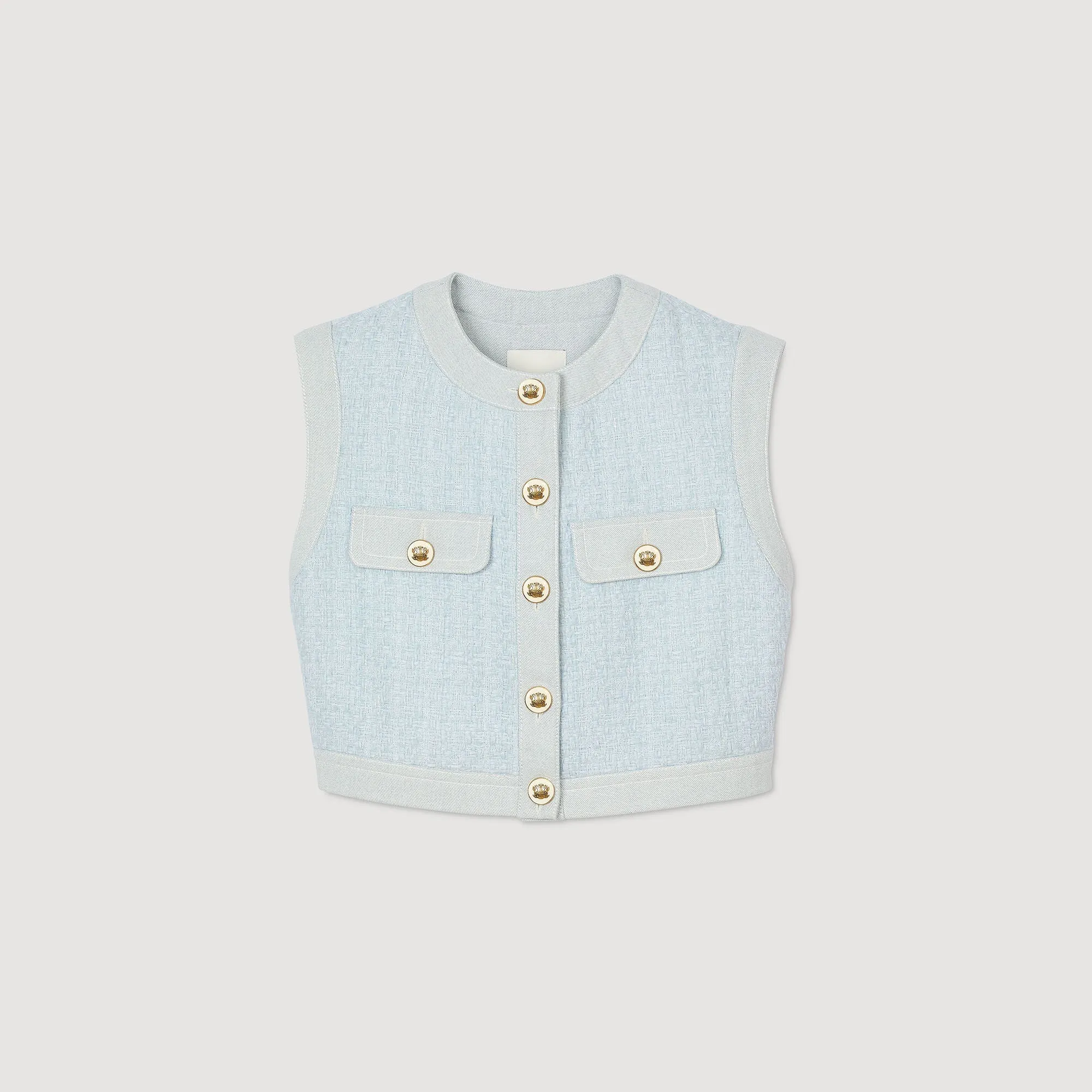 Tissia Decorative Tweed Jacket Sky Blue