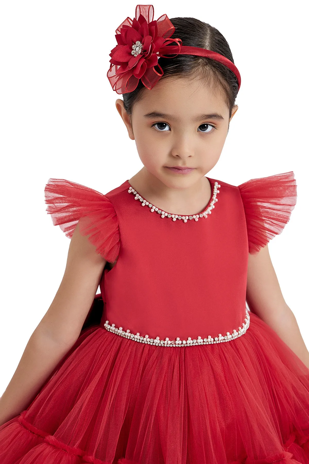 Toddler Red Tulle Dress for Christmas