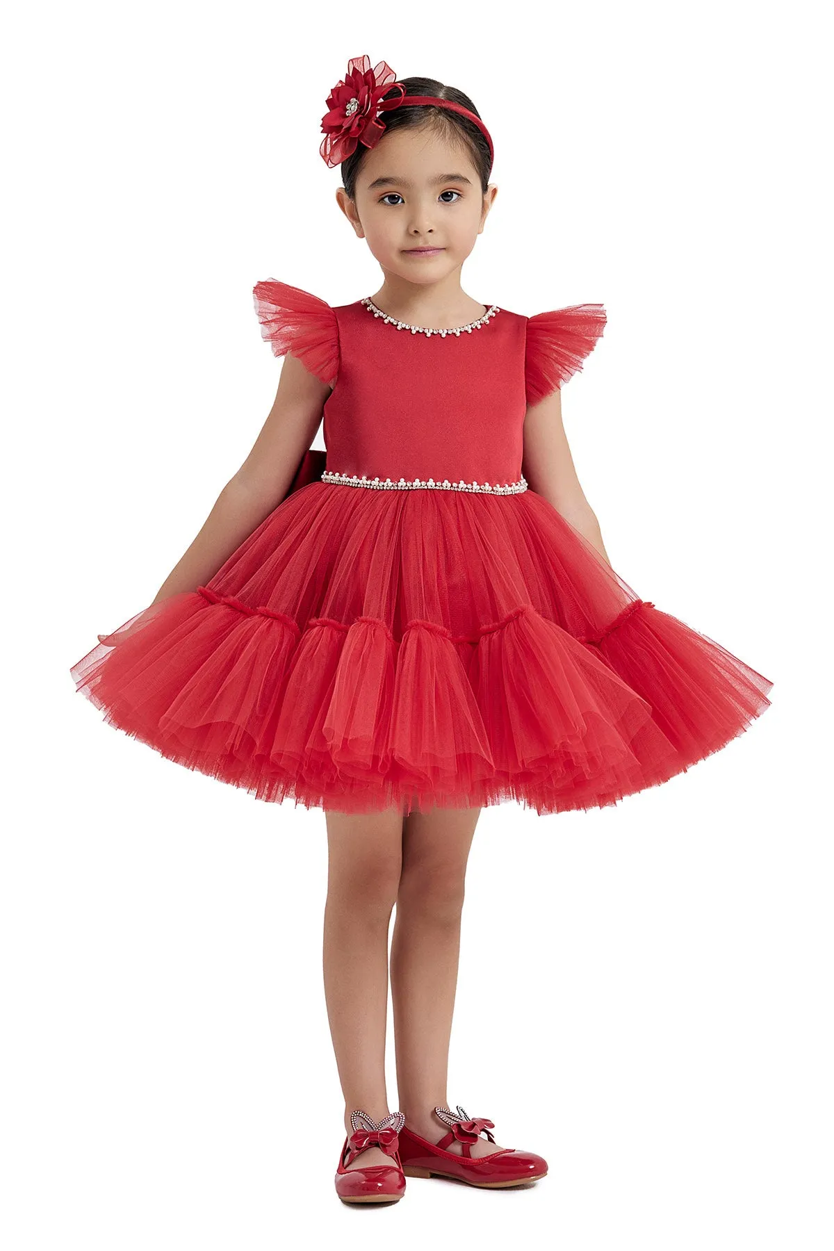 Toddler Red Tulle Dress for Christmas