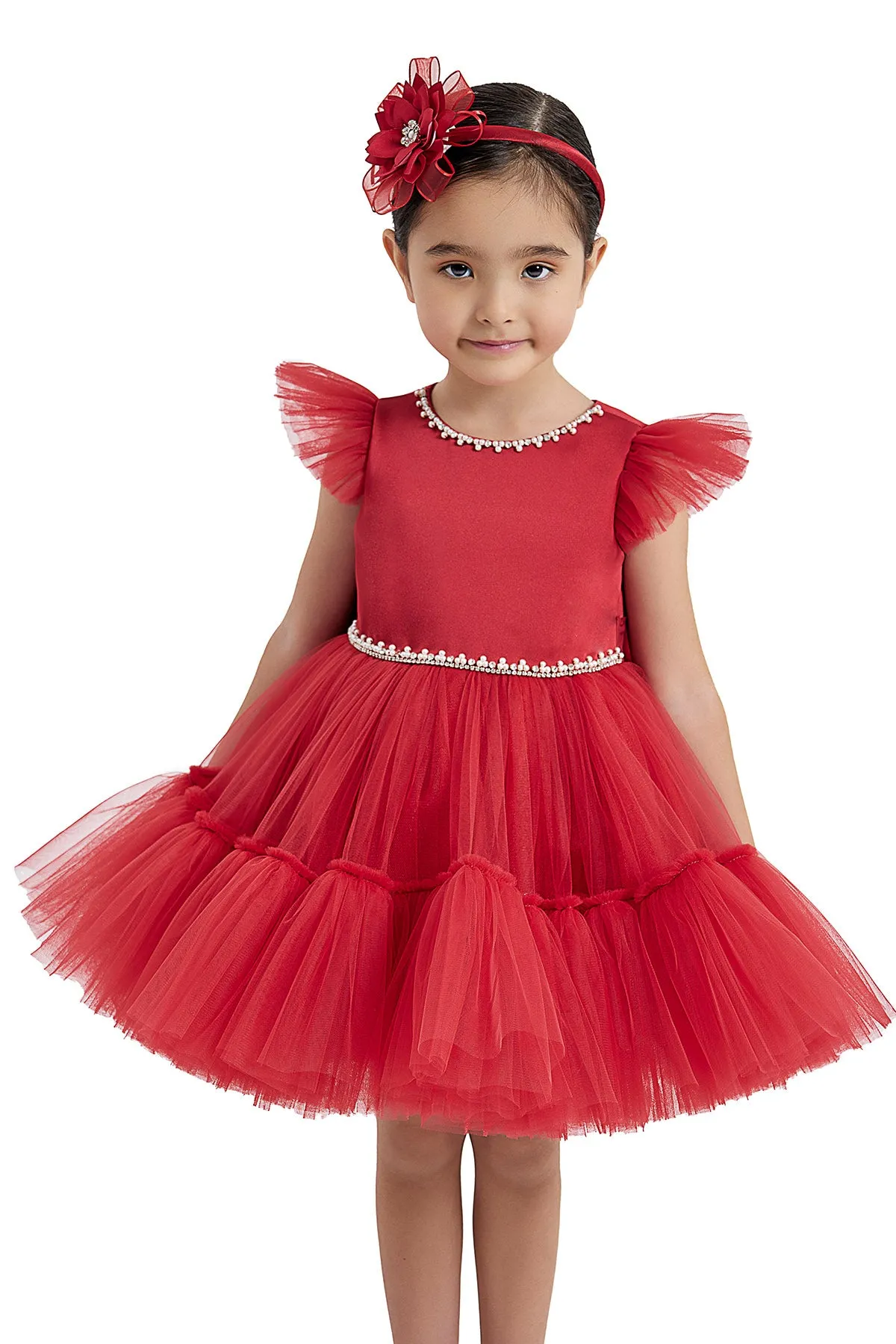 Toddler Red Tulle Dress for Christmas