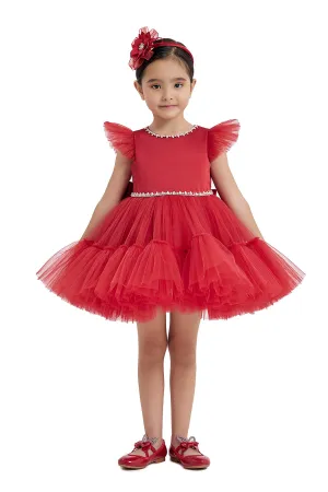 Toddler Red Tulle Dress for Christmas