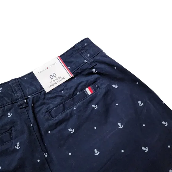 Tommy Hilfiger Navy Blue Anchor Shorts NWT Sz 00