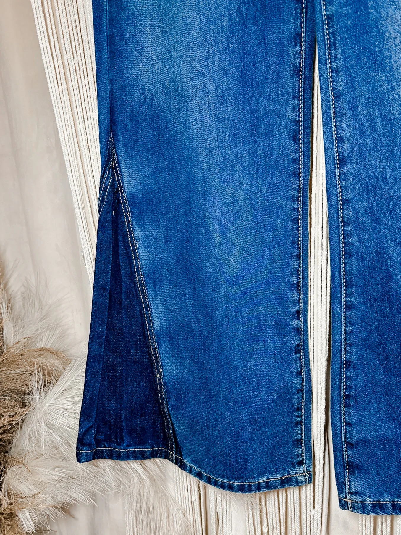 Tori Mid Rise Rhinestone Flare Jeans