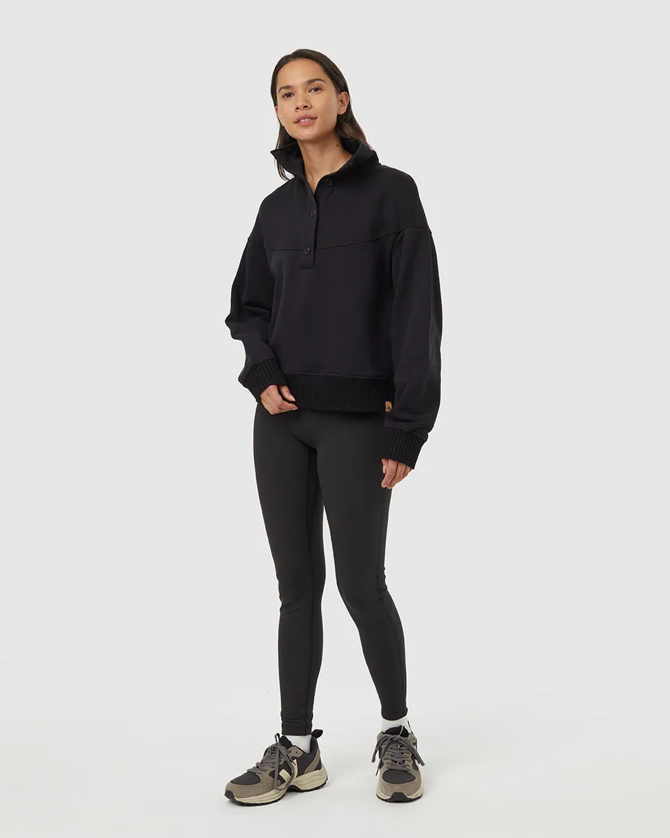 TreeFleece 1/4 Button Mock Neck