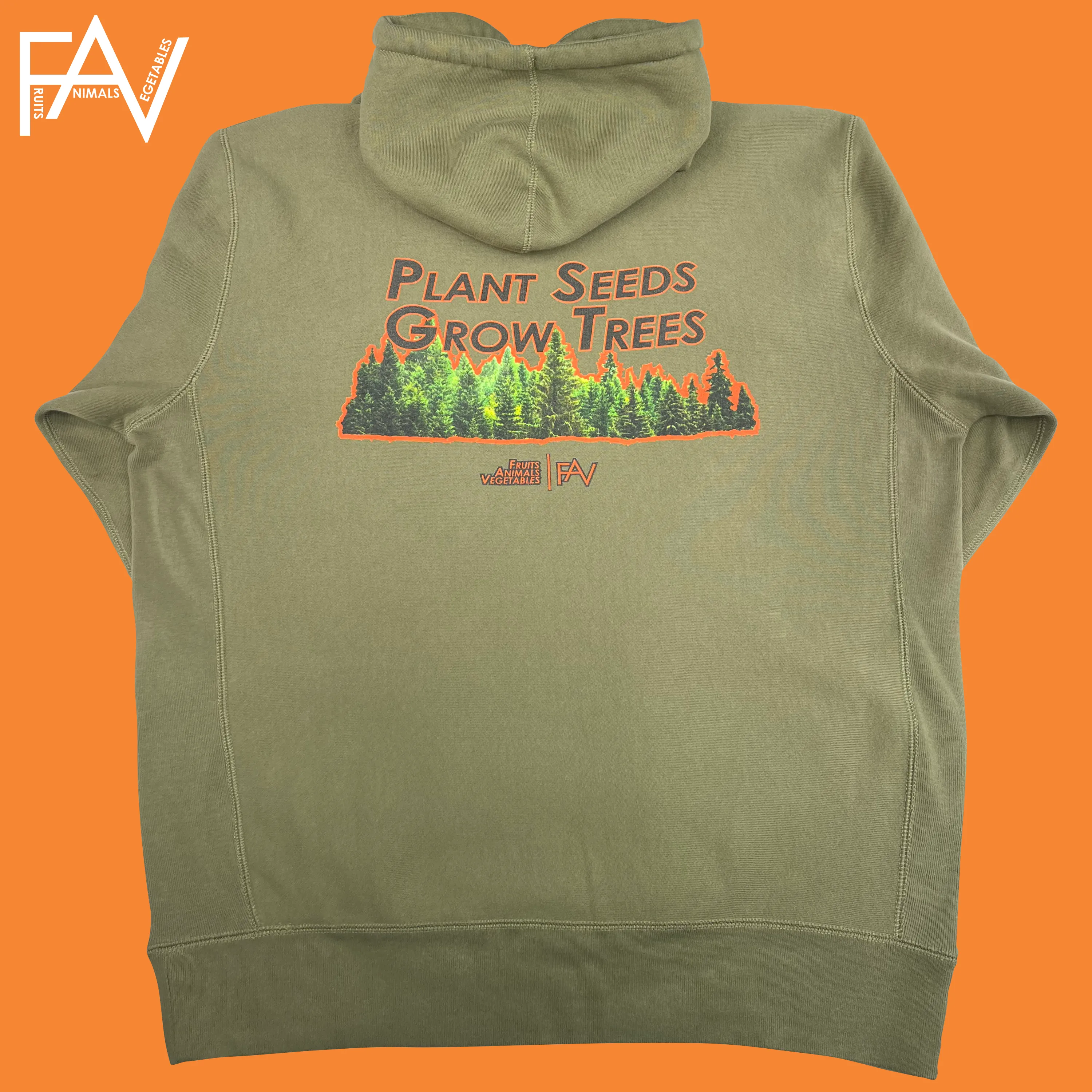 Trees - Premium Heavyweight Olive Hoodie