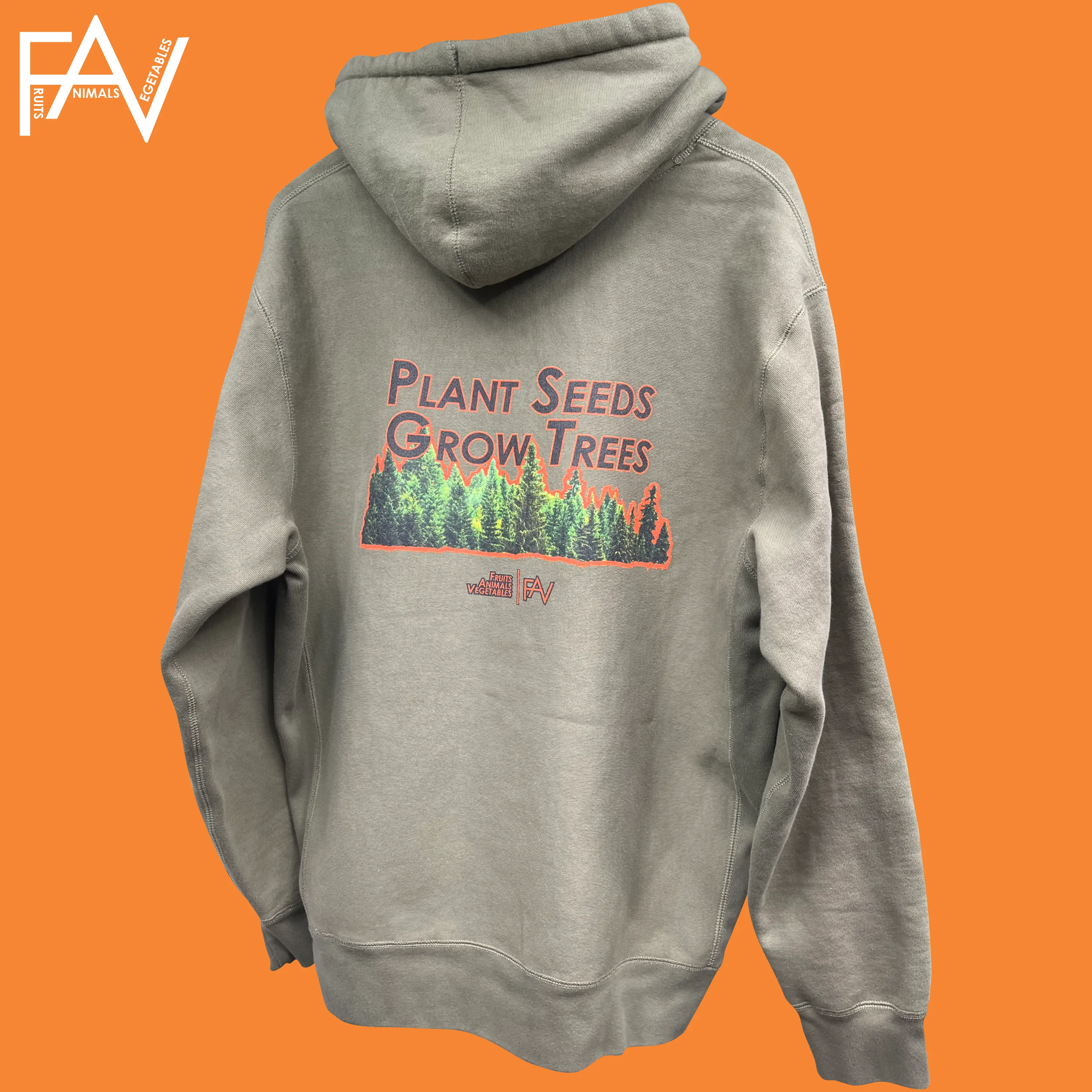Trees - Premium Heavyweight Olive Hoodie