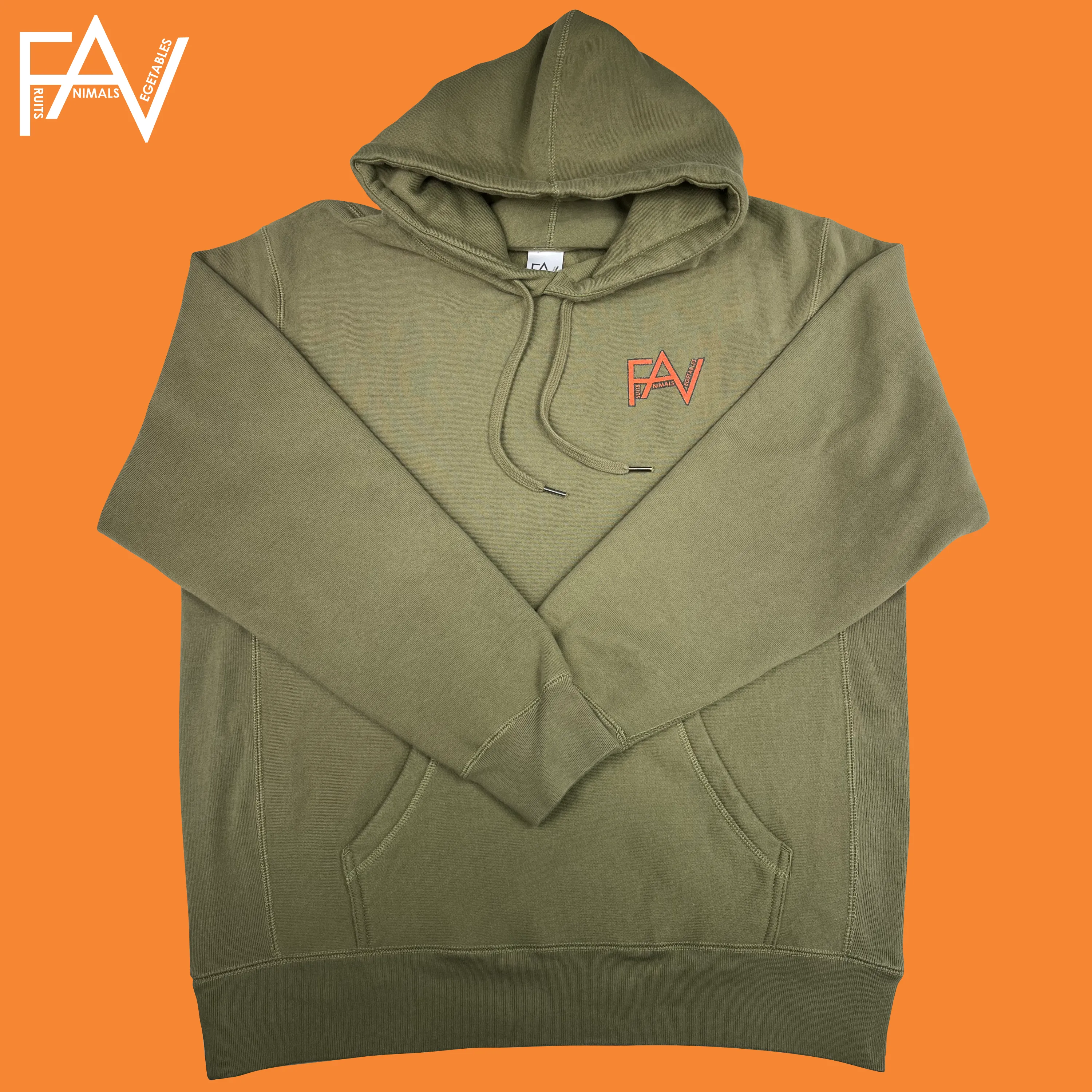 Trees - Premium Heavyweight Olive Hoodie