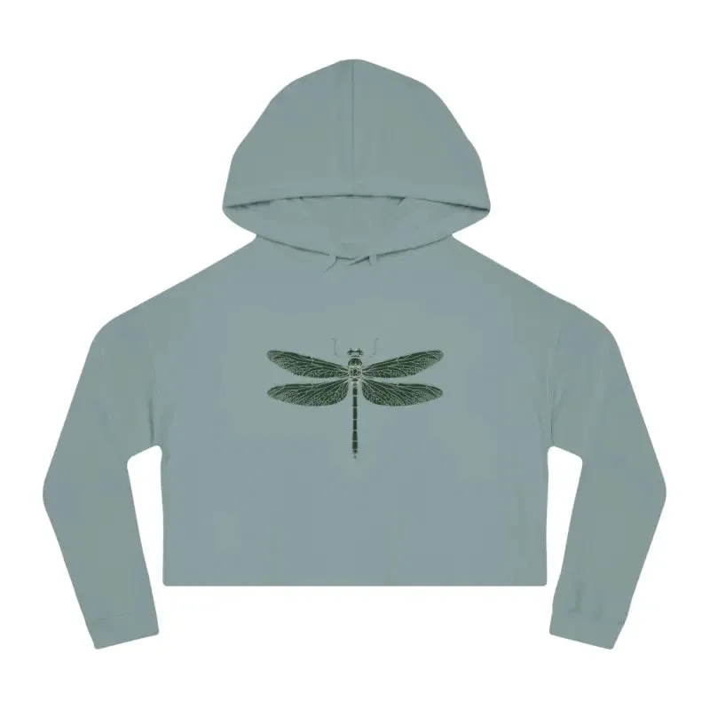 Trendy Dragonfly Cropped Hoodie for Bold Style