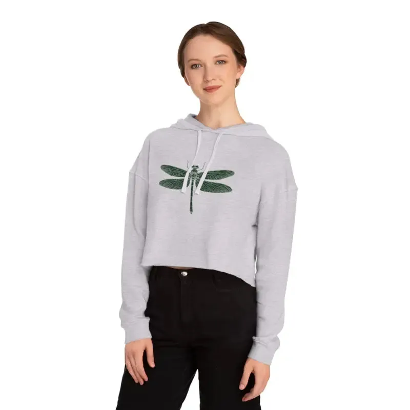 Trendy Dragonfly Cropped Hoodie for Bold Style