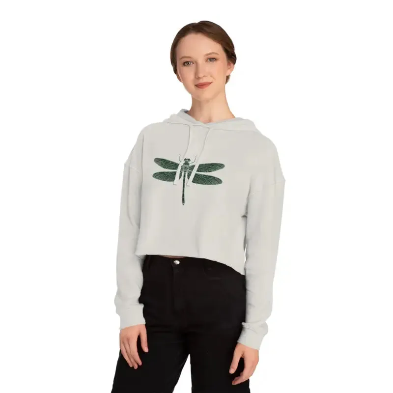 Trendy Dragonfly Cropped Hoodie for Bold Style