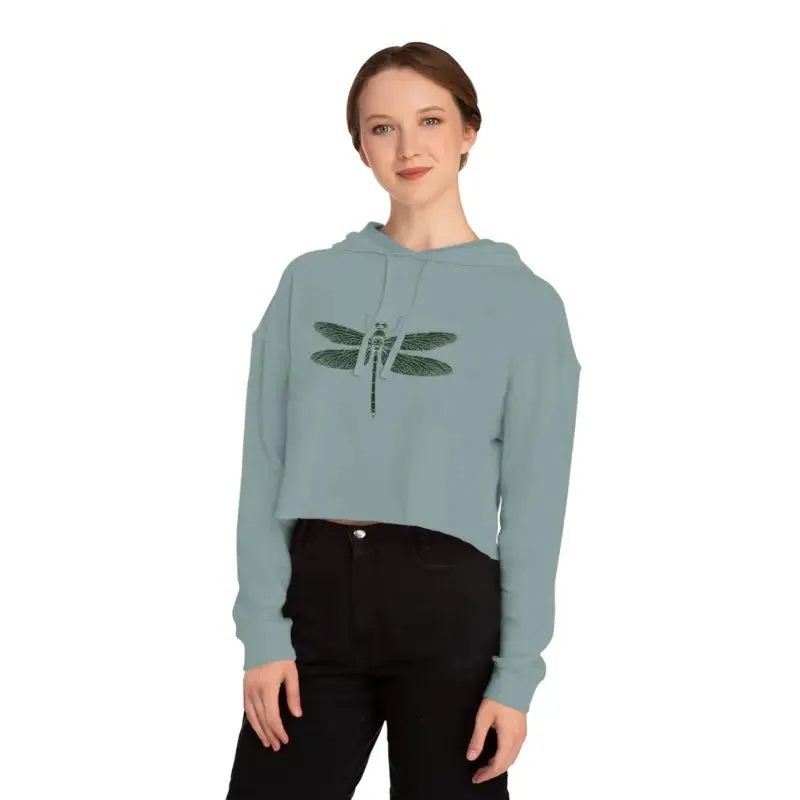 Trendy Dragonfly Cropped Hoodie for Bold Style