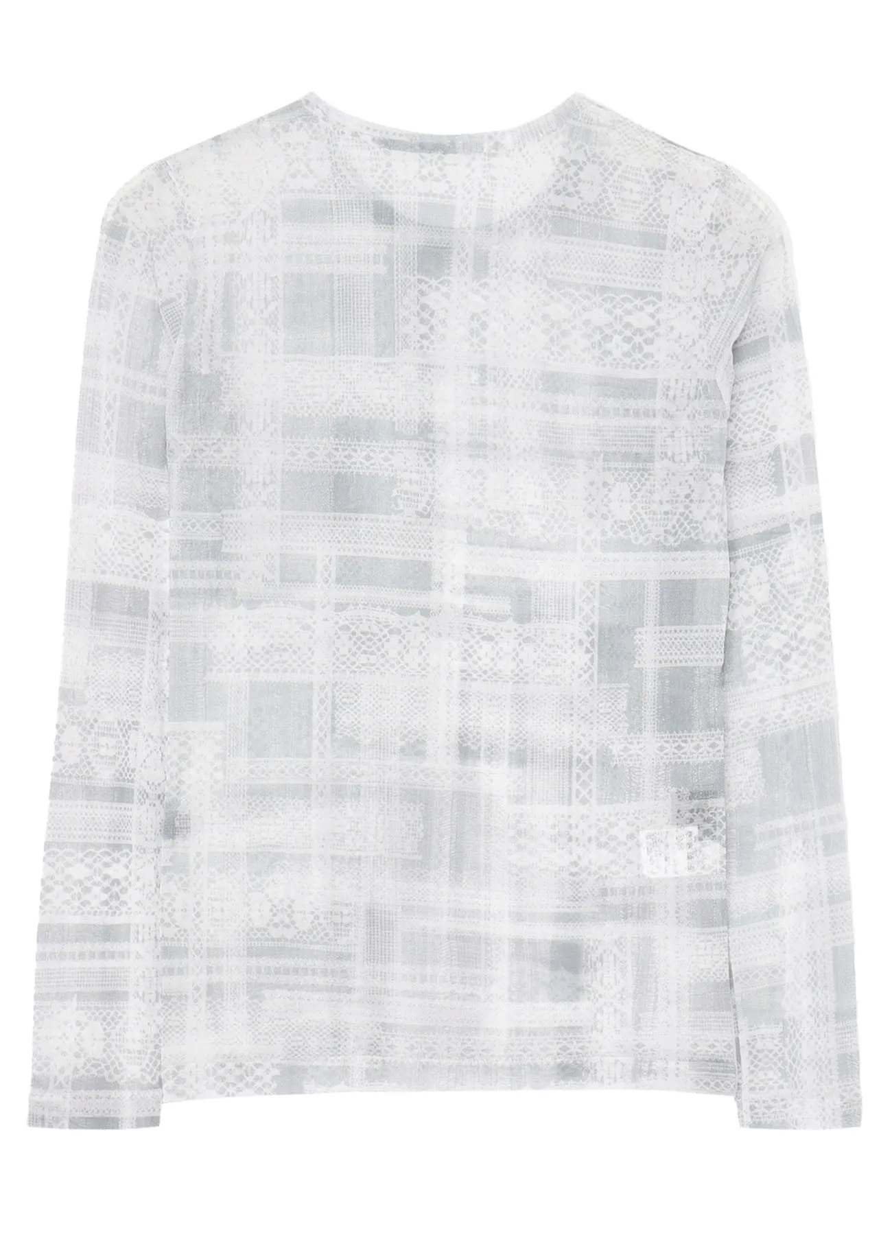 TULLE LACE PRINT LONG SLEEVE T