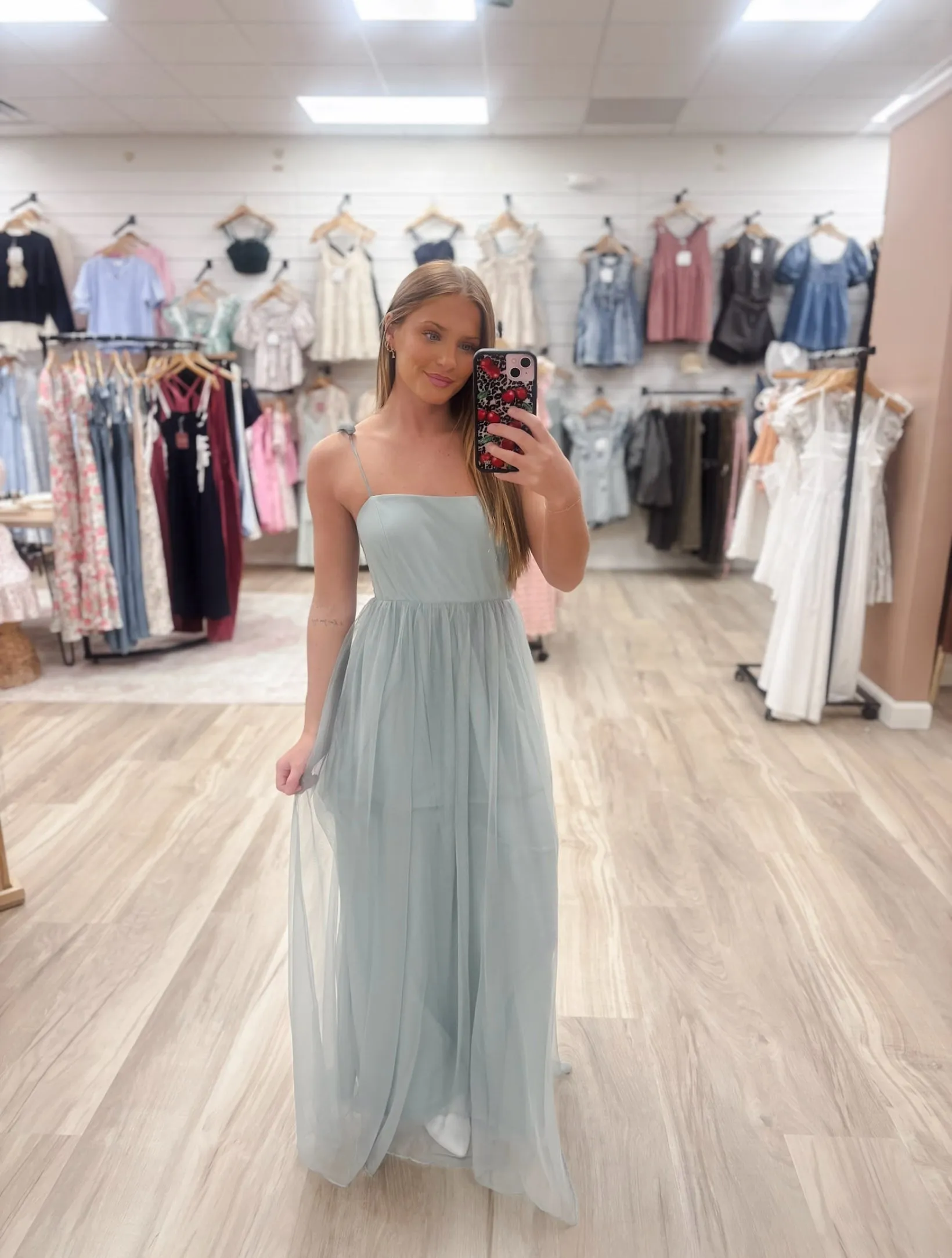 Tulle Time Sage Maxi Dress