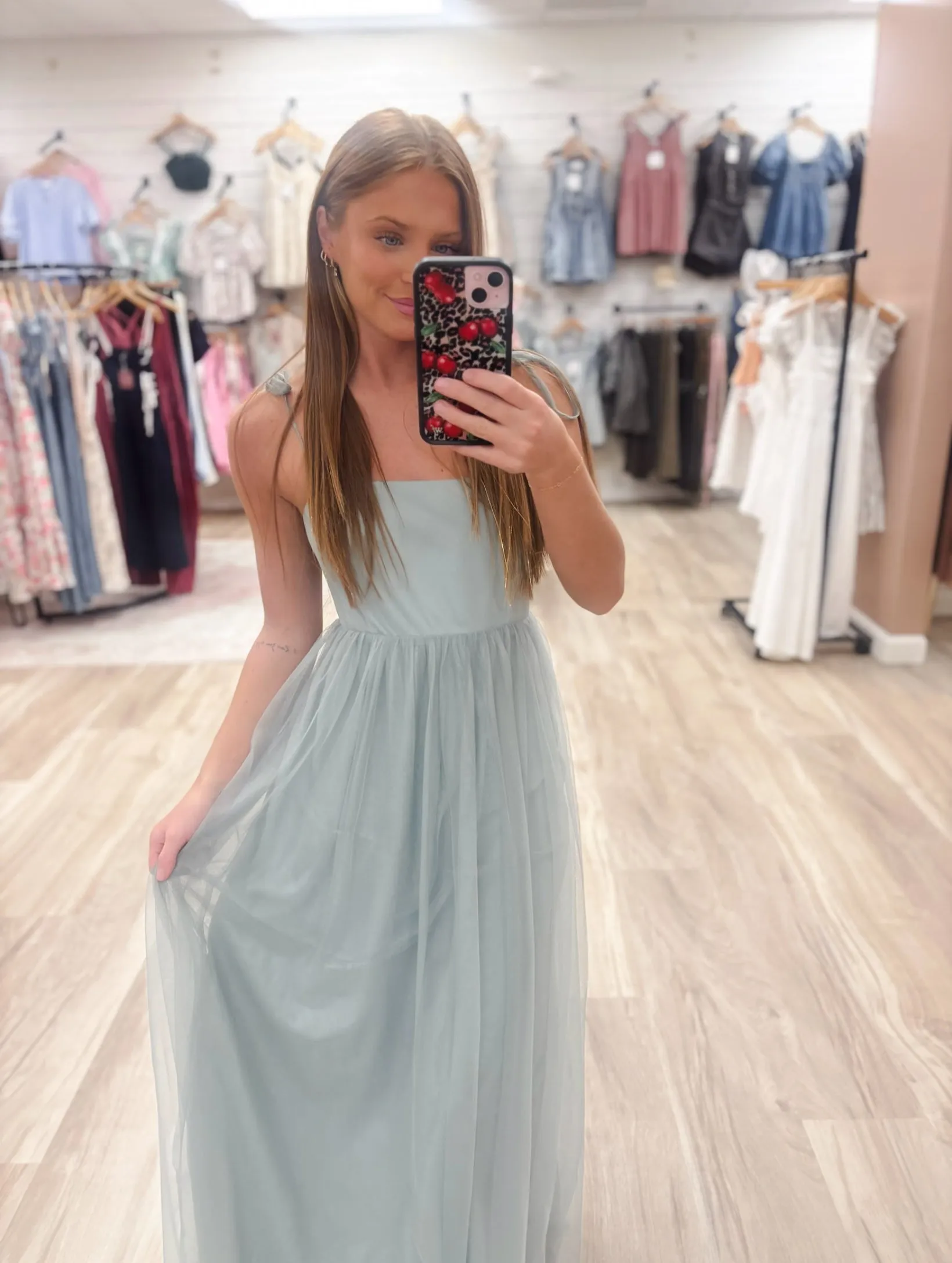 Tulle Time Sage Maxi Dress