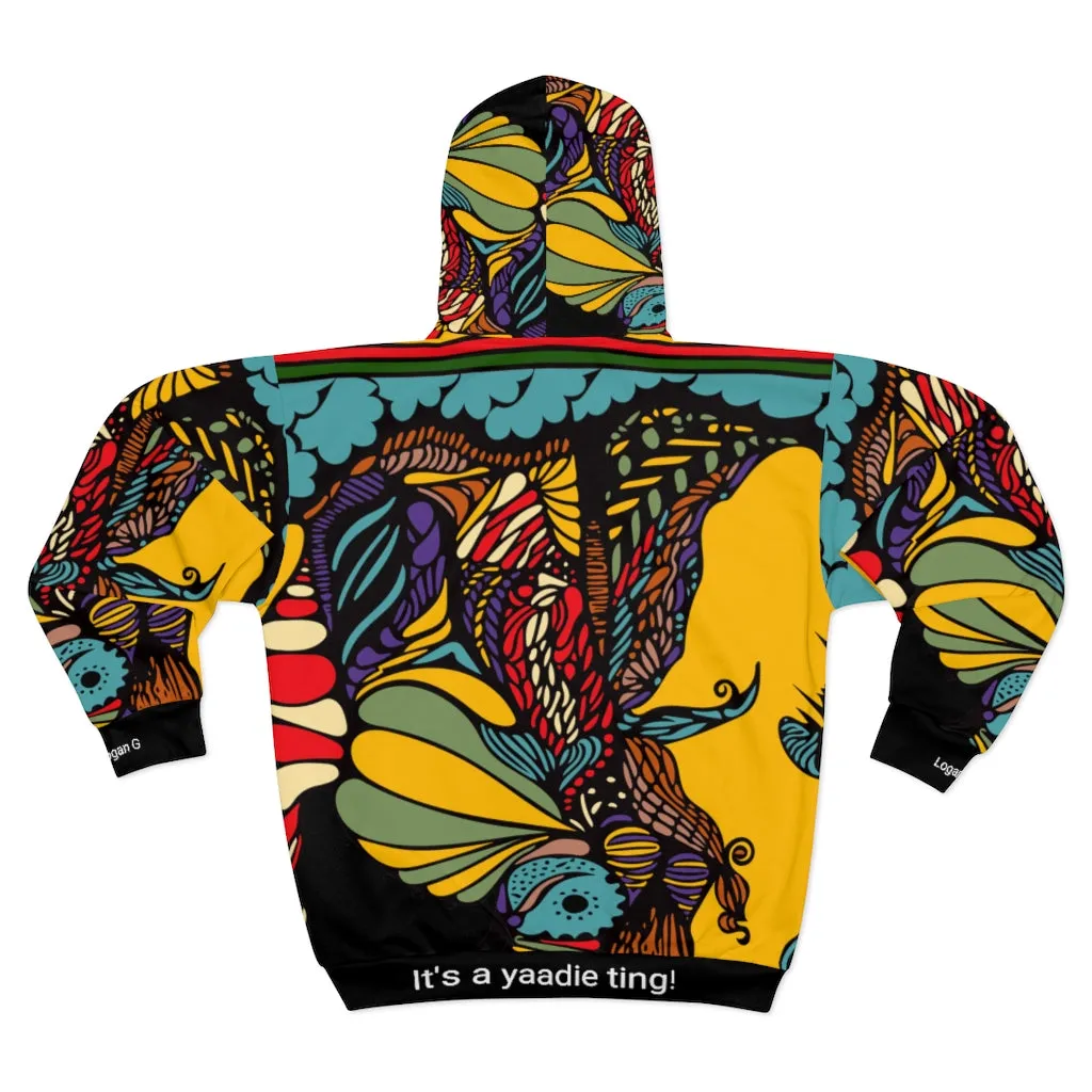 Unisex Zip Hoodie (Multi-Art2-BLK-AAF)-  Logan  Custom