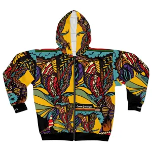 Unisex Zip Hoodie (Multi-Art2-BLK-AAF)-  Logan  Custom