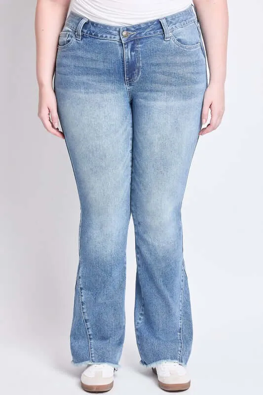 Vanessa Low Rise Flair Jean in Medium Wash - Curvy