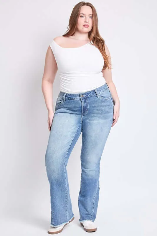 Vanessa Low Rise Flair Jean in Medium Wash - Curvy